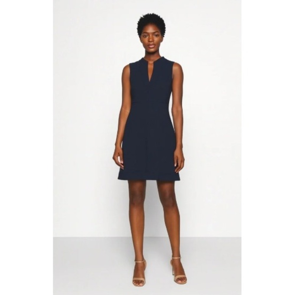 Tibi NY Black V Neck Sleeveless Mini Sheath Dress Womens Size 6 NWT